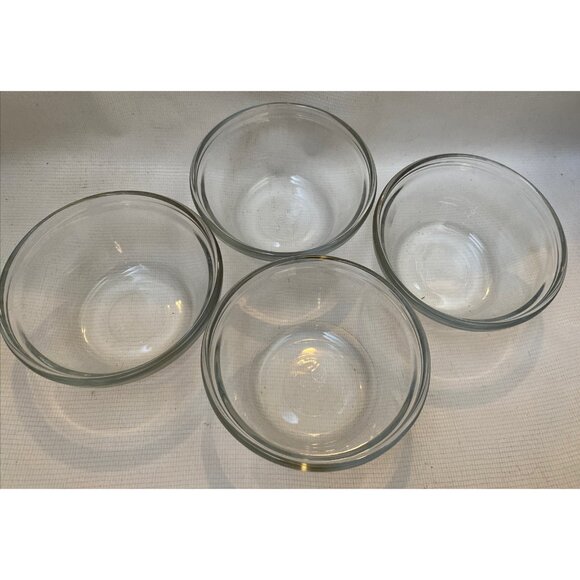 ANCHOR HOCKING 4 Custard Ramekin Dessert Cups Dish 8 oz Clear Glass USA Set - Picture 5 of 8
